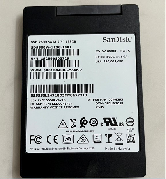 10pcs SanDisk 2.5" SATAIII SD9SB8W-128G-1001 128GB Internal SSD For HP Laptop PC - $89.09