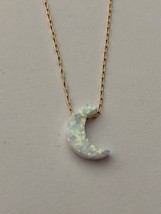 Amanda Deer Opal Crescent Moon Necklace - £27.54 GBP