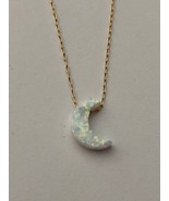 Amanda Deer Opal Crescent Moon Necklace - £27.93 GBP