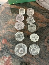 Antique Crystal and Glass Open Salt Cellars, set of 10 (Lot #3) - £17.72 GBP