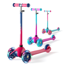 Kids 3 Wheel Scooters Kick Scooter for Toddlers 2-5 Years Boys Girls w Light up - £64.06 GBP
