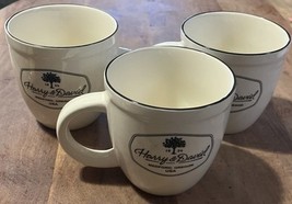 3 Harry &amp; David Logo Coffee Mugs White W/ Black Letters 16 OZ - $18.00