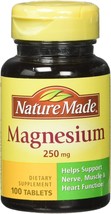 NATURE MADE Magnesium, 250 mg, Tablets, 100 ct - £17.58 GBP