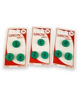 NOS Vintage Mid-Century Frosty Green Buttons Italy 3 Cards, 9 Total Size... - $19.99