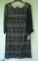 Nwt R&amp;M Richards Lace Sequined Black Dress Size 10 P Petite - £33.09 GBP