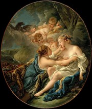 Jupiter, in the Guise of Diana by Callisto Boucher Old Masters 13x15 Print - £31.00 GBP