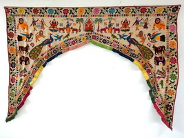 Vintage Welcome Gate Toran Door Valance Window Décor Tapestry Wall Hanging DV59 - £138.48 GBP