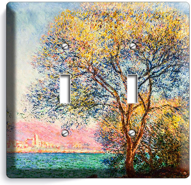 CLAUDE MONET ANTIBES IN THE MORNING DOUBLE LIGHT SWITCH WALL PLATES ROOM DECOR