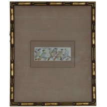 Magnifique Peinture Sur Bois Six Oiseaux Encadrée Adorable 9,5 x 11,5&quot; - $623.72