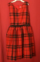 Cat &amp; Jack Girl&#39;s Holiday Dress Red And Black Plaid Sleeveless Size XL - $14.00