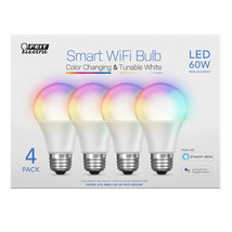 Electric Wi-Fi Smart Bulbs 4-pack 60-Watt 800 Lumens Alexa Google Color Changing - £23.83 GBP
