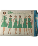 1976 Simplicity 7360 Pattern Misses Cardigan Dress Scarf 18.5 Linen Silk - £11.69 GBP