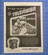Vtg Print Ad GE Television Spec Sanders New York Yankees Football 13.5&quot; x 10.5&quot; - £10.74 GBP