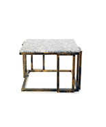 ORE International 14.5 in. Granite Marble Black &amp; Gold Plant Stand - $229.65 CAD
