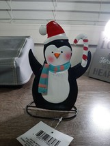Christmas House Tabletop Metal Penguin Figurines-Brand New-SHIPS SAME BU... - $15.89