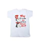 Cat in the Hat sayings shirt Why fit in when you can stand out kids shirt  - £12.53 GBP