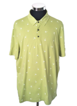 George Casual Polo Shirt  Men&#39;s X Large Knit Chartreuse Aloha Cruise Beach 46/48 - £9.49 GBP