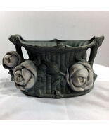 Handled Double Vase Green Bisque Giftware by Schafer and Vater (cat. 6310) - $24.74