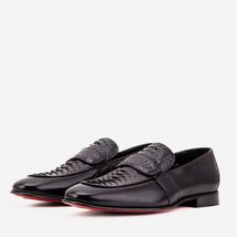 The Dorian Black Python & Baby Buffalo Leather Loafer Men Shoe image 2