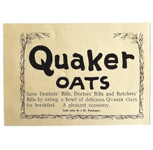 Quaker Oats Cereal Health 1894 Advertisement Victorian Hot Cereal ADBN1pp - $375.77 MXN