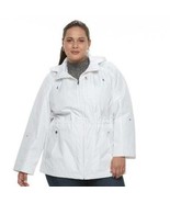 Womens Jacket Croft &amp; Barrow White Midweight Hooded Anorak Coat Plus-siz... - $64.35