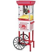 Popcorn Maker Cart, 2.5 Oz Kettle Makes 10 Cups, Retro Classic Popcorn Machine W - £151.04 GBP