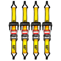 4 Piece Ratchet Tie Down Set With Soft Hooks - 16 Feet X 1-1/2 Inches - £77.44 GBP