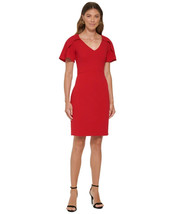 DKNY Cape-Sleeve Sheath Dress Scarlet Size 12 $129 - £38.77 GBP