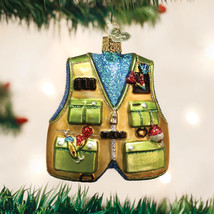 Old World Christmas Fishing Vest Glass Christmas Ornament 44091 - £14.76 GBP