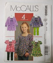 McCall's 5693 Size 6 7 8 Girls' Tops Dresses - $12.86
