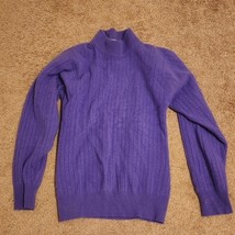 SNOW GRASSLAND vintage women 100 percent cashmere purple sweater - £23.32 GBP
