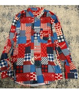 Men’s 2XL Budweiser Button Down RESVLTS Bud-Dana Red White Blue - $54.37 CAD