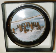 COLLECTIBLE GLASS PAPERWEIGHT STONEHENGE IN THE WINTER RNGLISH HERITAGE ... - $216.41 MXN