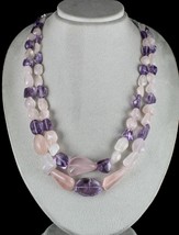 NATURAL AMETHYST ROSE QUARTZ POLISHED ROUGH BEADS 2 L 908 CTS GEMSTONE N... - $3,069.60 MXN