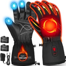 Heated Gloves for Men Women,Rechargeable Heated Gloves 7.4V 3200mAh (Size:L) - £30.85 GBP