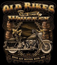 VINTAGE OLD BIKES WHISKEY MOTORCYCLE BIKER BLACK TEE SHIRT SIZE M adult ... - £5.17 GBP