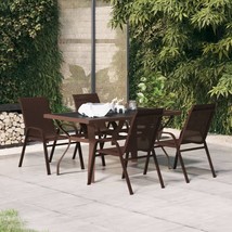 5 Piece Garden Dining Set Brown and Black - £160.92 GBP