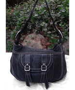 Fossil Soft Black Leather Pocket Slouchy Hobo Shoulder Bag - £51.06 GBP