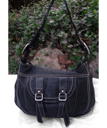 Fossil Soft Black Leather Pocket Slouchy Hobo Shoulder Bag - $47.66 CAD