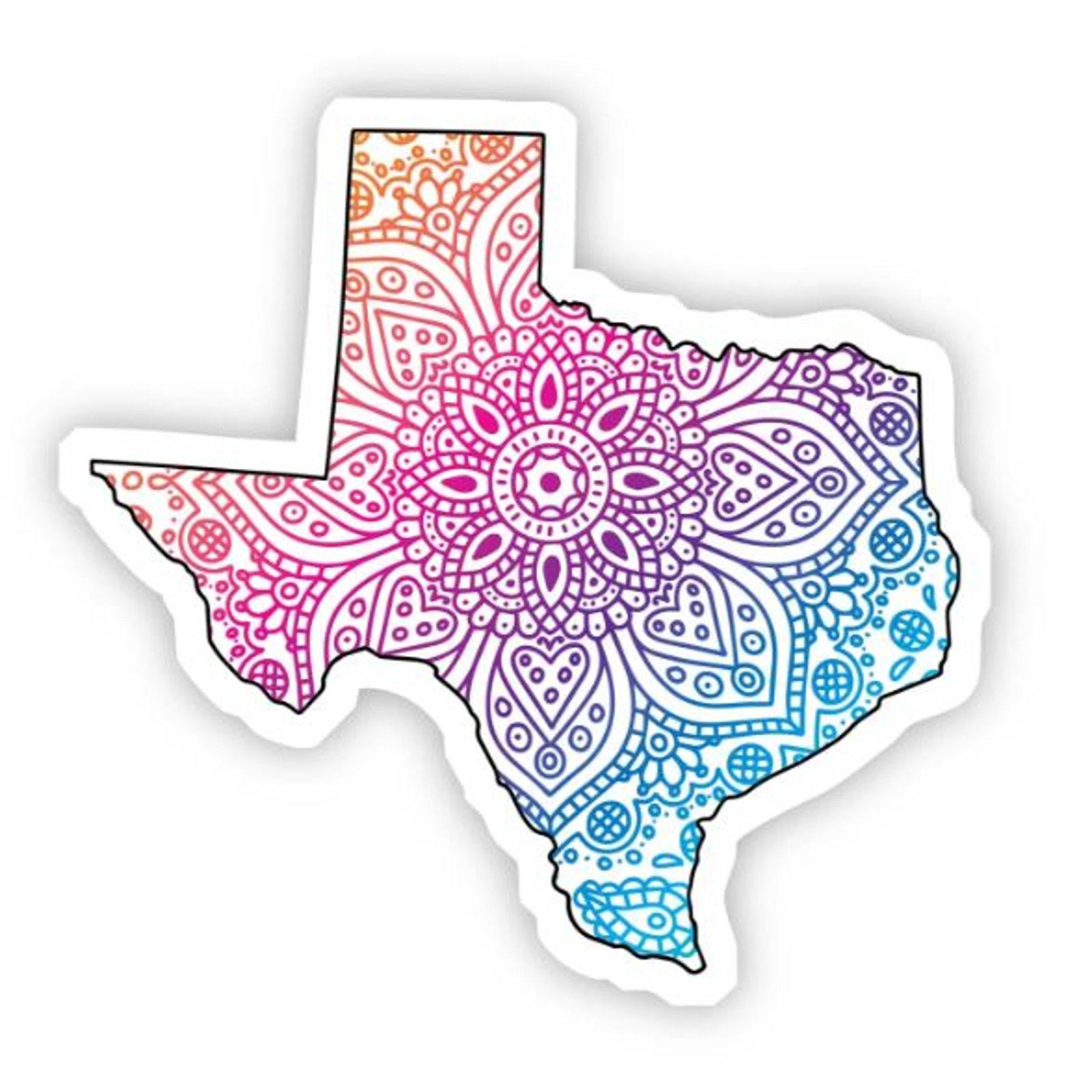 Texas Mandala Vinyl Sticker - $3.96