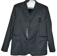 Mondo  Men&#39;s Black Striped Fashionable Blazer Jacket Size 3XL Fit Small - $167.02