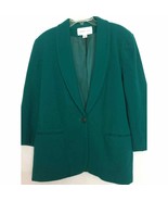 Summit Hill Sz 14 Blazer Jacket Career Green Wool Cashmere Blend 1 Butto... - £31.59 GBP