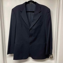 Valentino Uomo Italian Black Pinstripe Wool Suit Jacket Blazer 3 Button Size 39R - £49.85 GBP