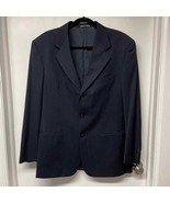 Valentino Uomo Italian Black Pinstripe Wool Suit Jacket Blazer 3 Button ... - £49.61 GBP