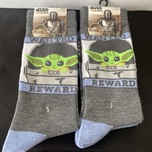 Disney Star Wars The Mandolorian Crew Socks Gray Size 6.5-12 4 Pairs NEW - $12.19