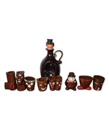 Ceramic Tequila Decanter Bar Set 8 Shot Glass Red Ware  - €80,32 EUR