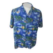 Pineapple Connection Men Hawaiian camp shirt p2p 25 L vtg tiki bar luau tropical - £23.48 GBP