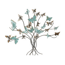 20 Inch Rustic Metal Butterfly Tree Wall Sculpture Home Decor Art Plaque - £29.82 GBP