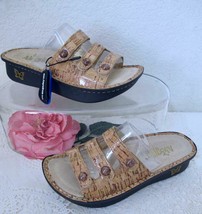 NEW Alegria &quot;Fiona&quot; Cork Coated Leather Slide Sandals FIO-418 EU 35 US 5 5..5 - £46.94 GBP