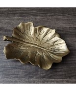 Vintage Brass Oak Leaf Tray Coin Trinket Dish Jewelry Metal Holder 7.5x5&quot; - $22.00